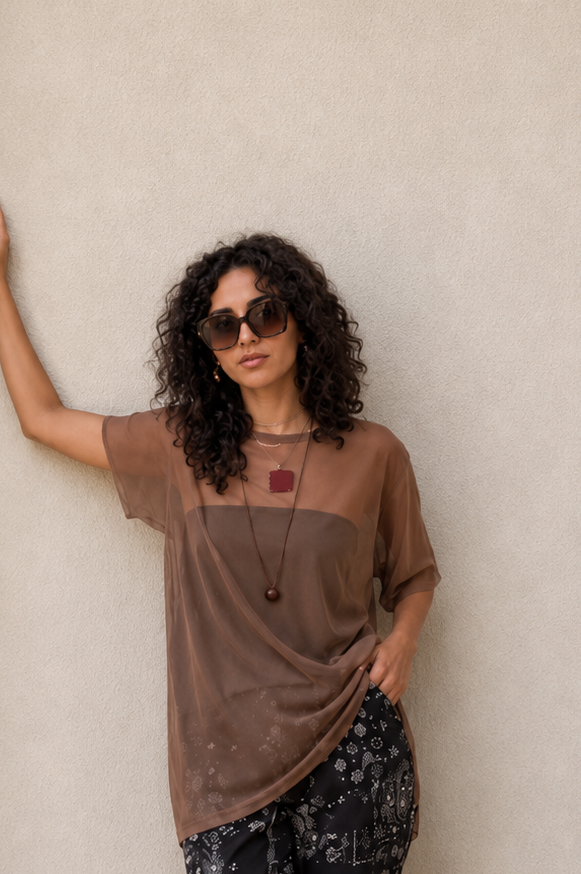Mesh Cover-up Tee