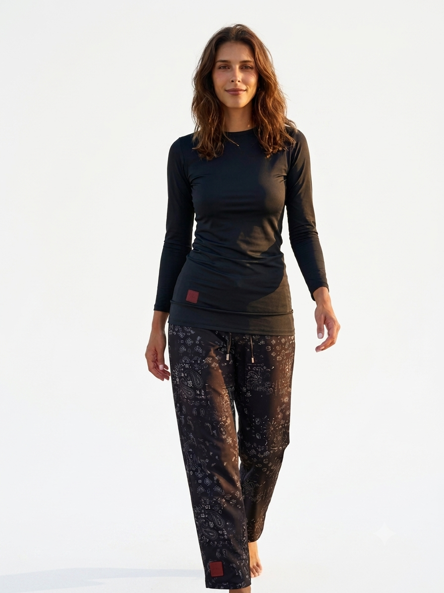 Paisley black surf-pants
