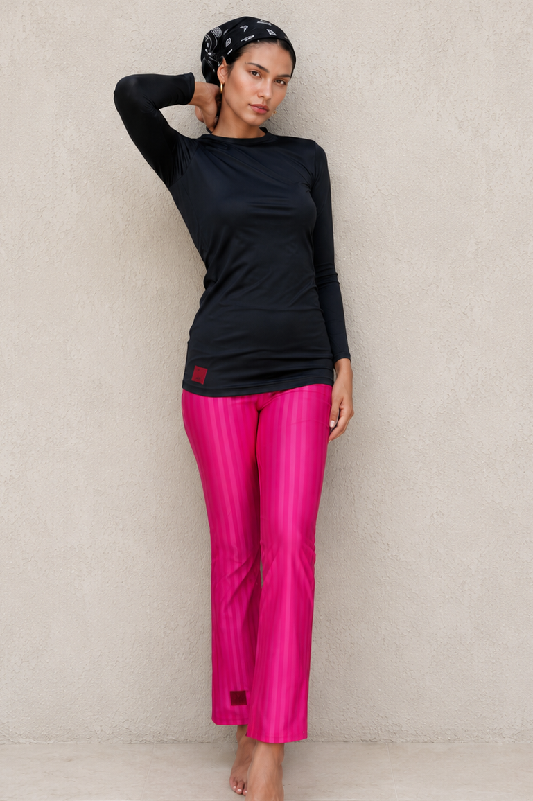 Striped Pink Swim Leggings